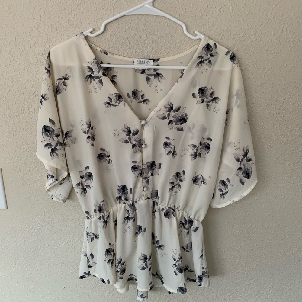 Floral peplum top